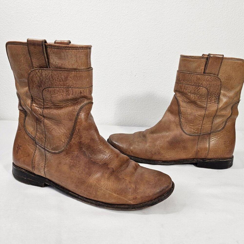 Frye Paige Short Riding Boot Sz 7.5M in Dark Brown. Cow Girl Costal Cowgirl - Picture 2 of 11